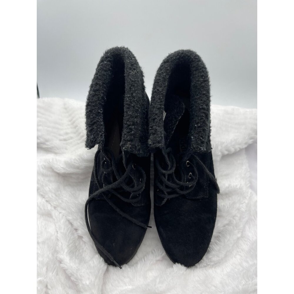Cobbie Cuddlers Womens Ankle Boots Size 8W Black Suede Leather Booties - Picture 2 of 11